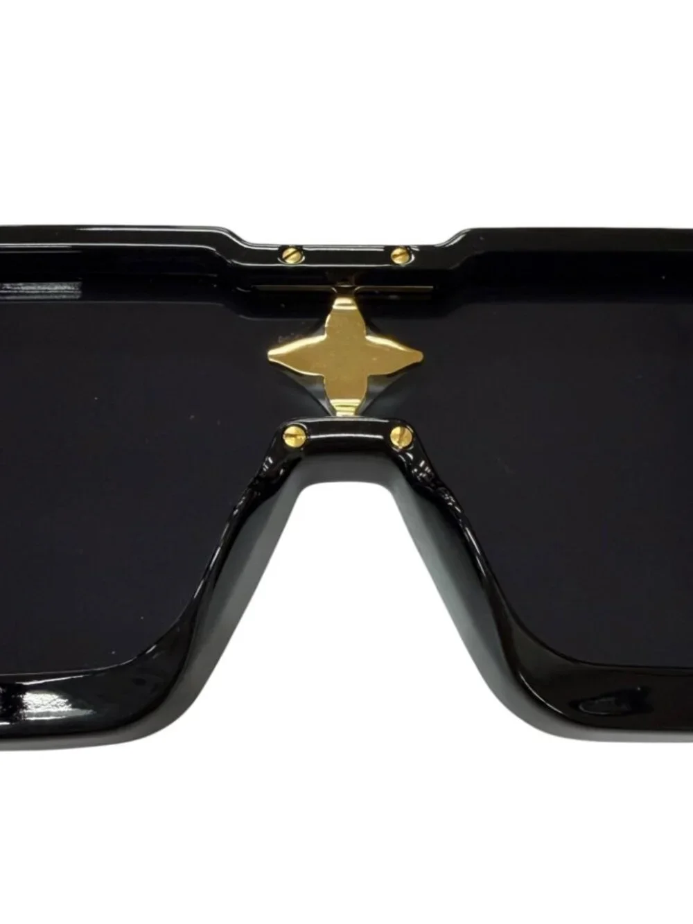 Louis Vuitton Cyclone S Square Sunglasses Black Blue Lens 150 Eyewear